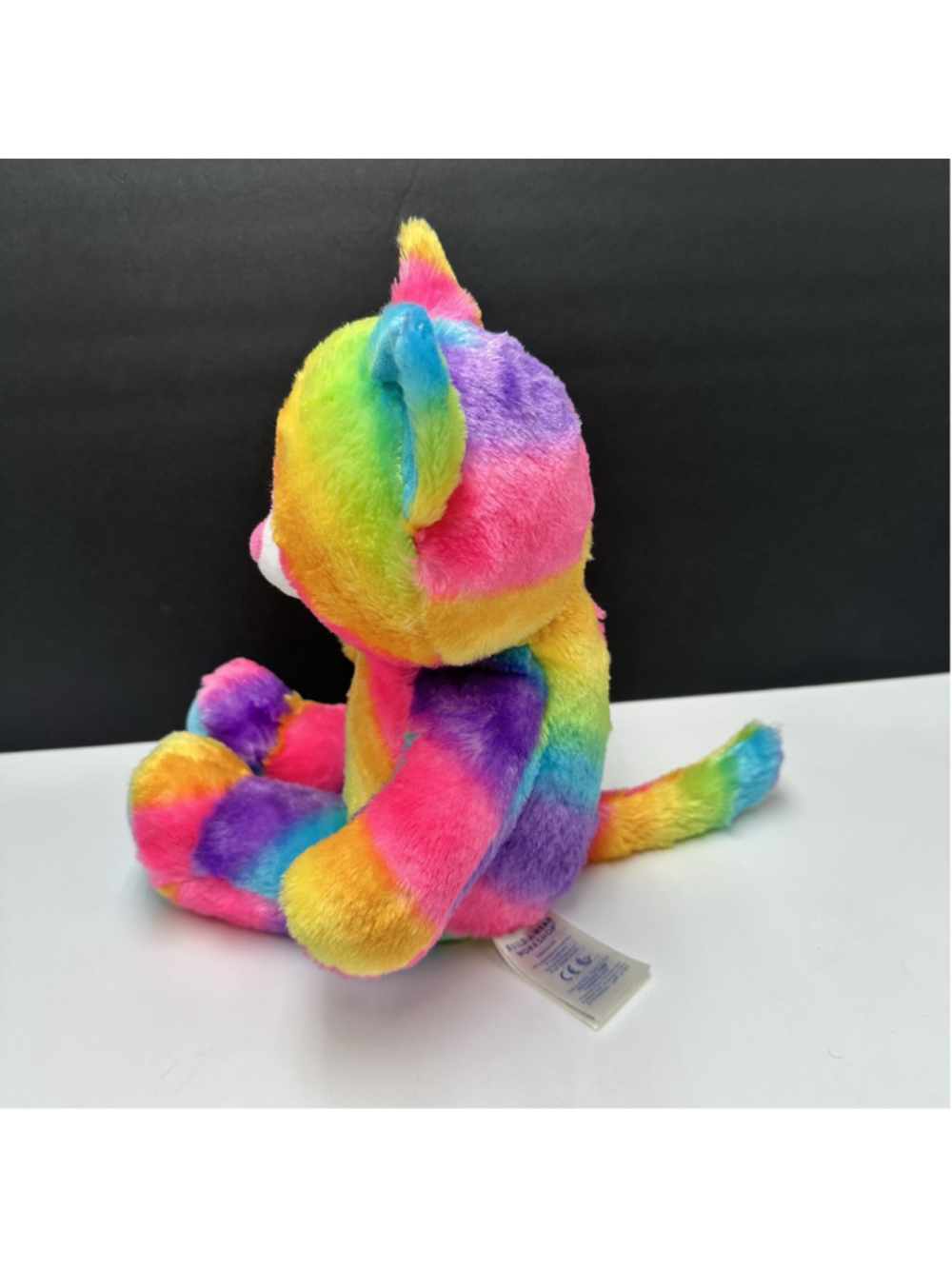 Build a Bear 15" Rainbow Kitty Cat Plush Tie Dye Neon Condo Cubs BAB Stuffed - Picture 5 of 8